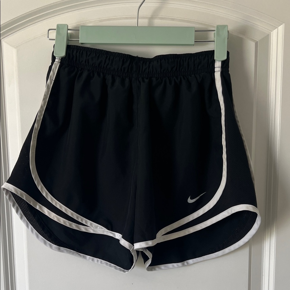 Nike Women's Black and White Athletic Shorts